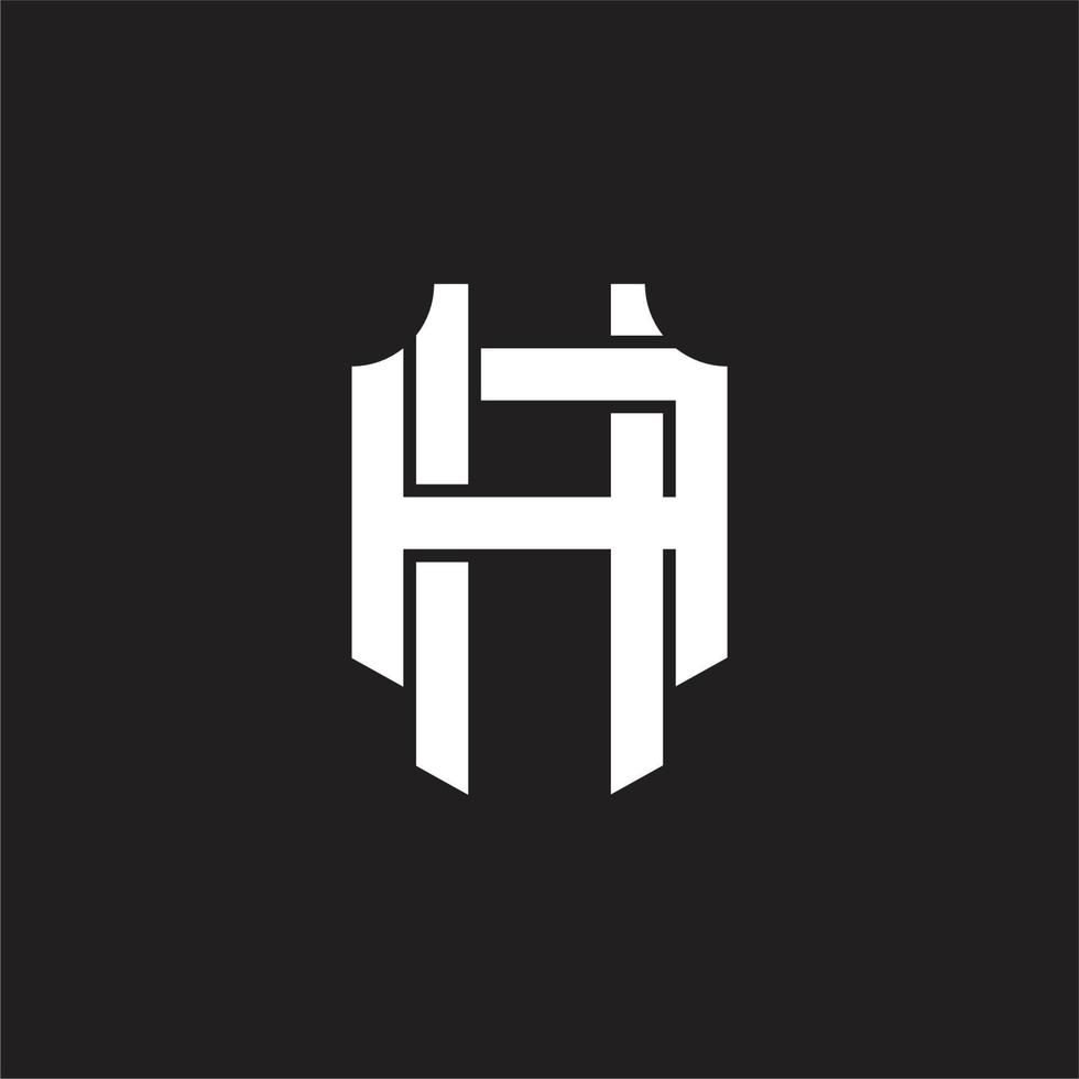 ha logotyp monogram design mall vektor