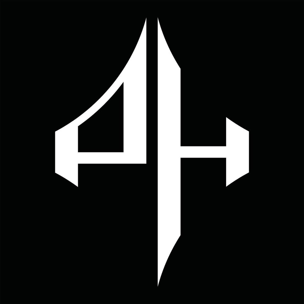 Ph-Logo-Monogramm mit Diamantform-Designvorlage vektor