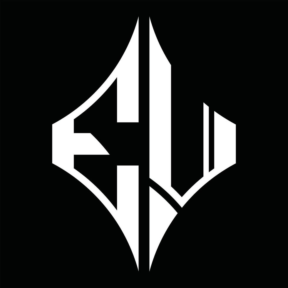 ev-Logo-Monogramm mit Rautenform-Designvorlage vektor