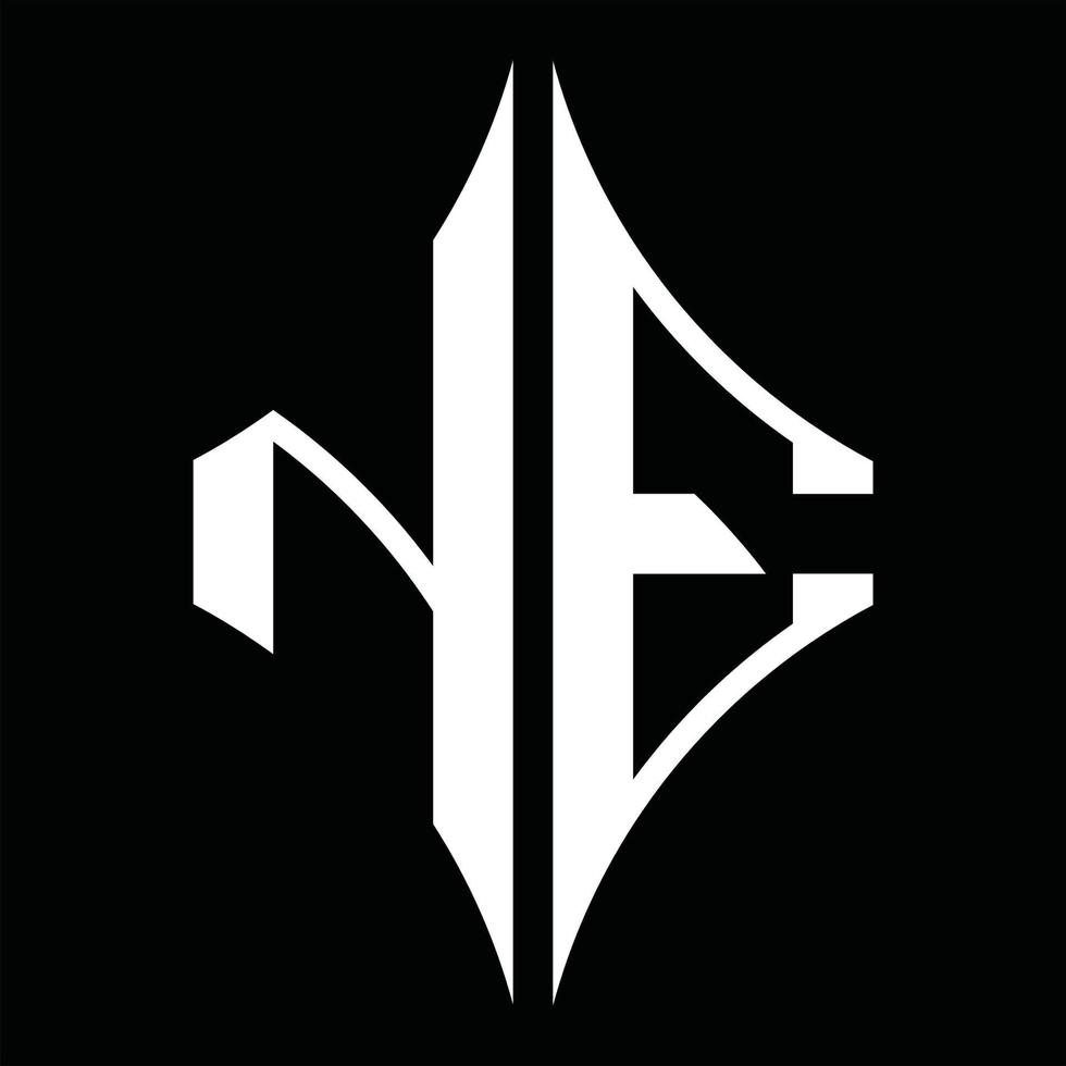 Ne-Logo-Monogramm mit Rautenform-Designvorlage vektor