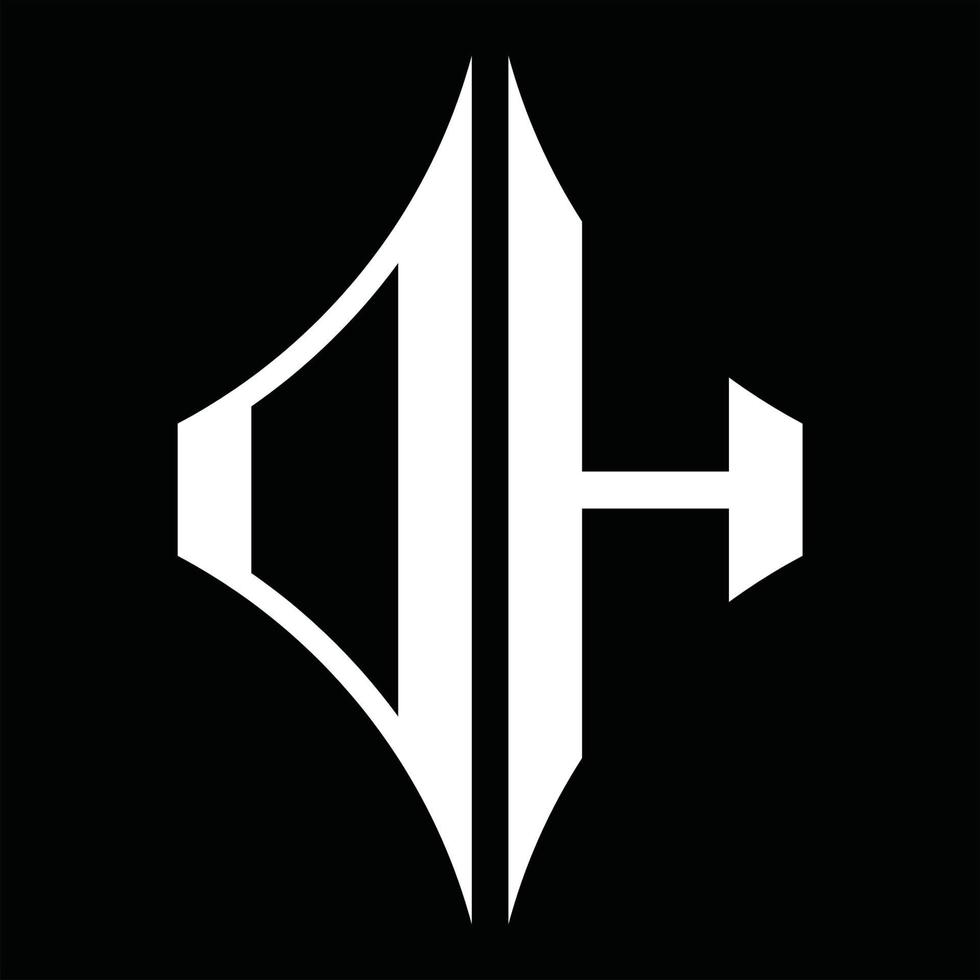 dh-Logo-Monogramm mit Rautenform-Designvorlage vektor