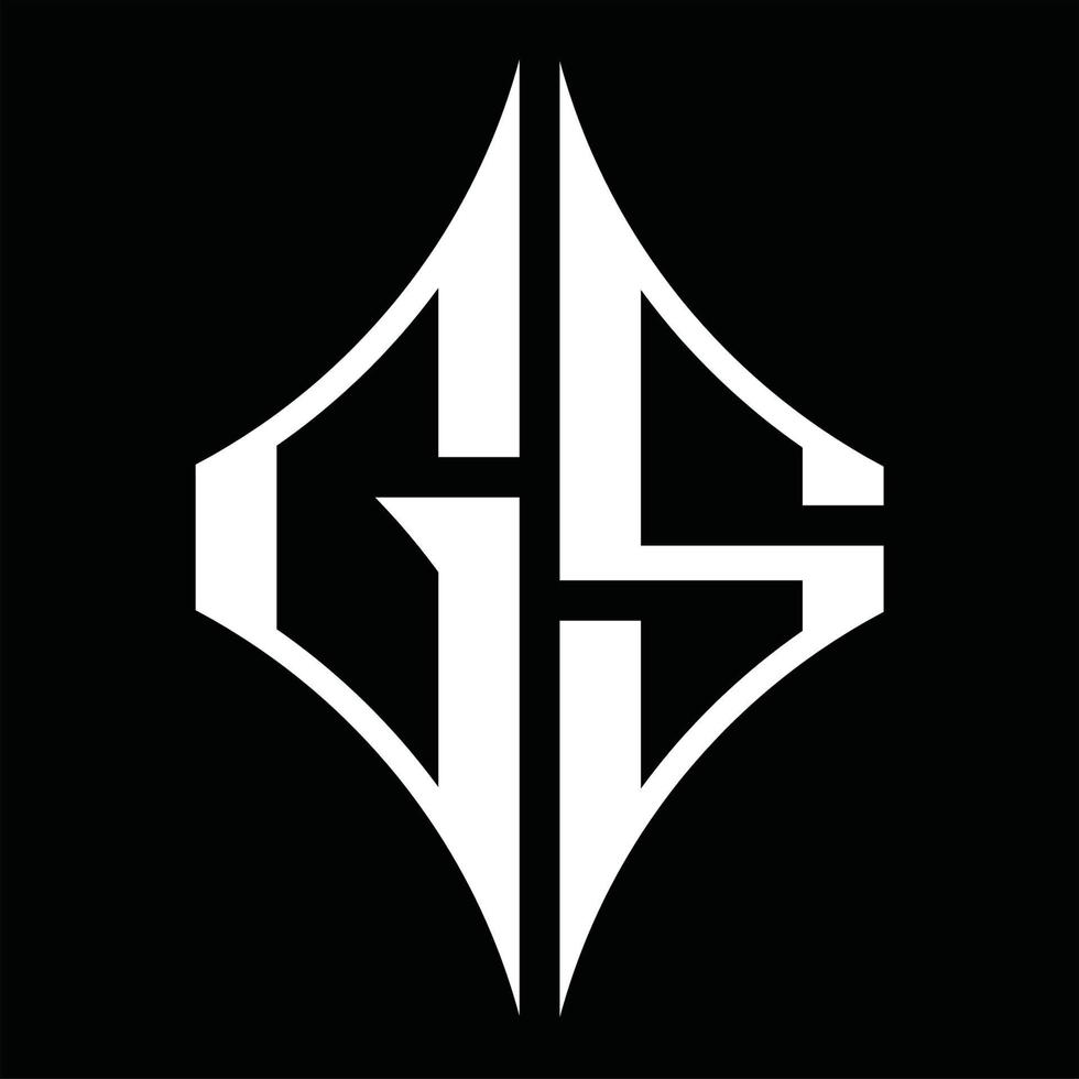gs logotyp monogram med diamant form design mall vektor