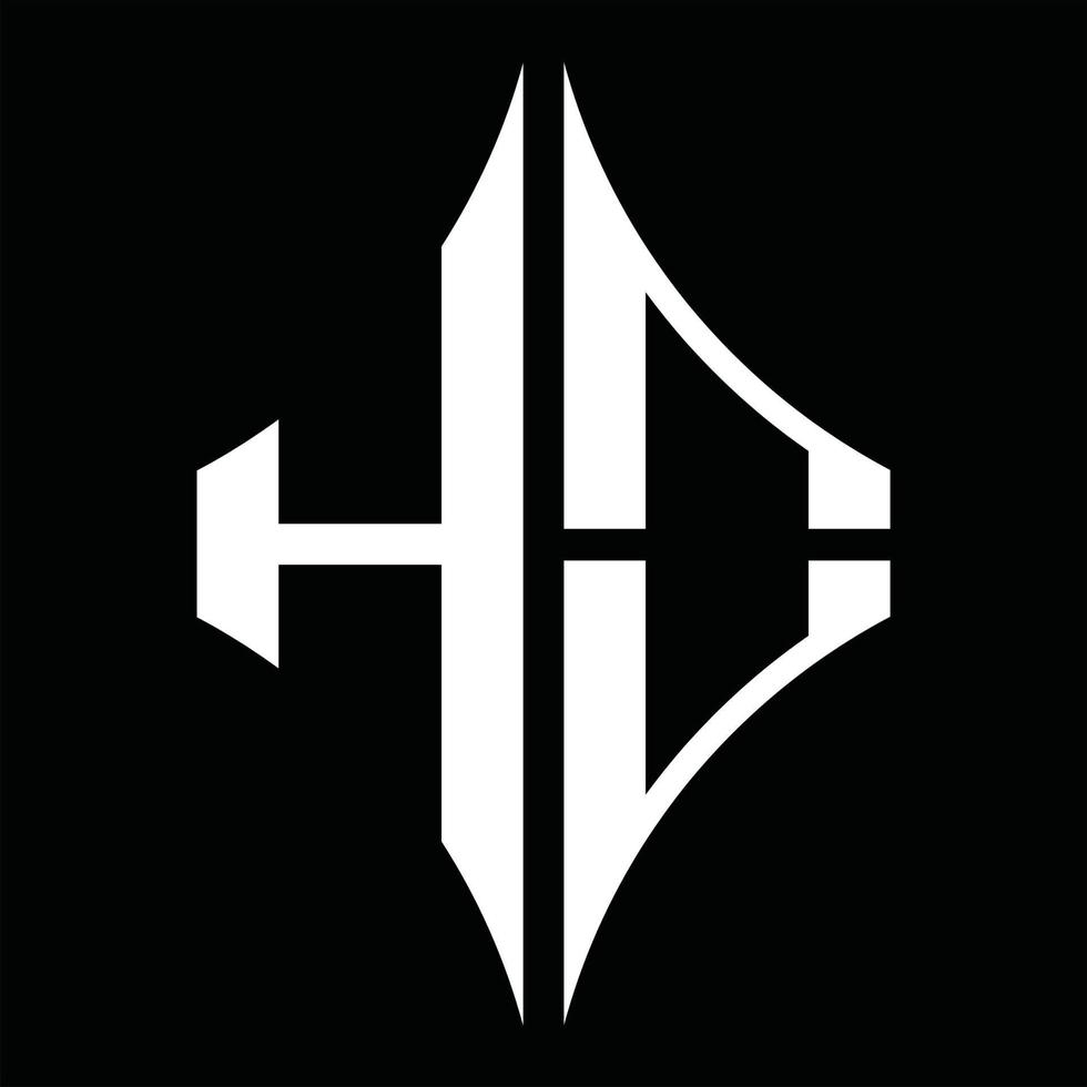Ho-Logo-Monogramm mit Rautenform-Designvorlage vektor