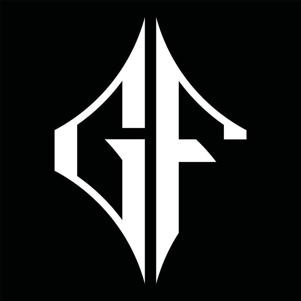 gf-Logo-Monogramm mit Rautenform-Designvorlage vektor