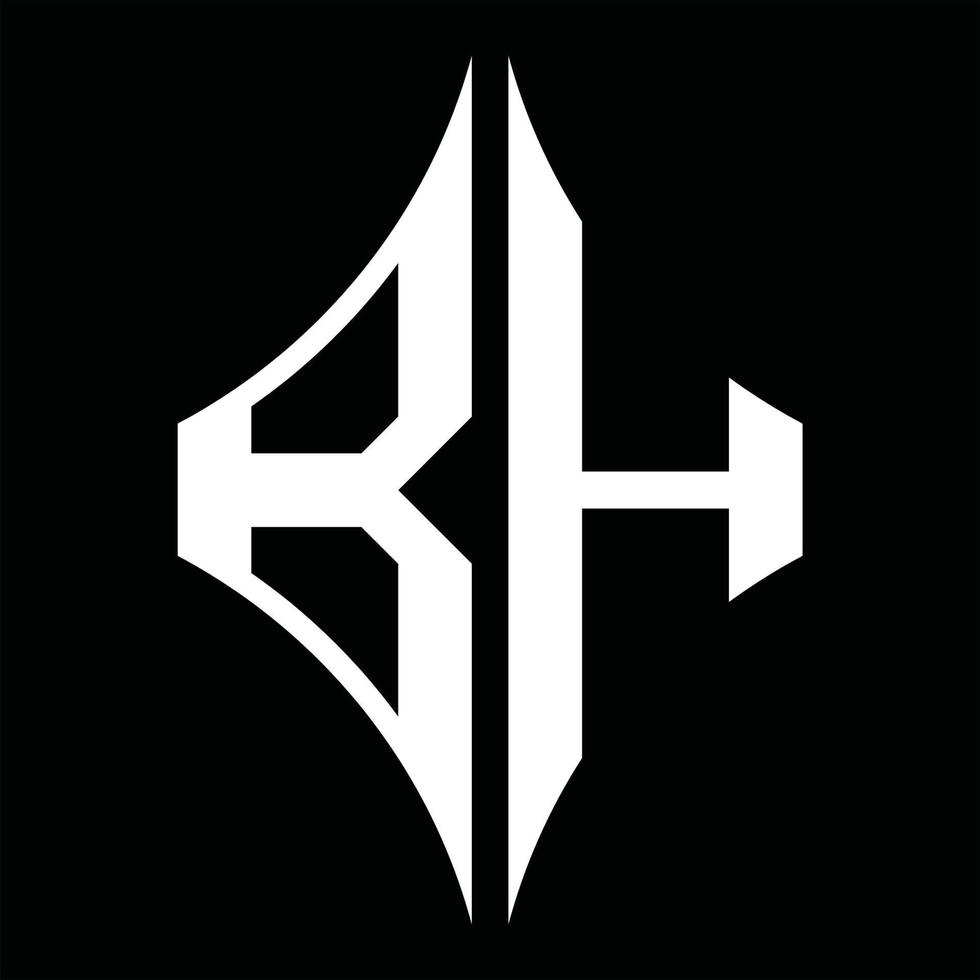 bh-Logo-Monogramm mit Rautenform-Designvorlage vektor