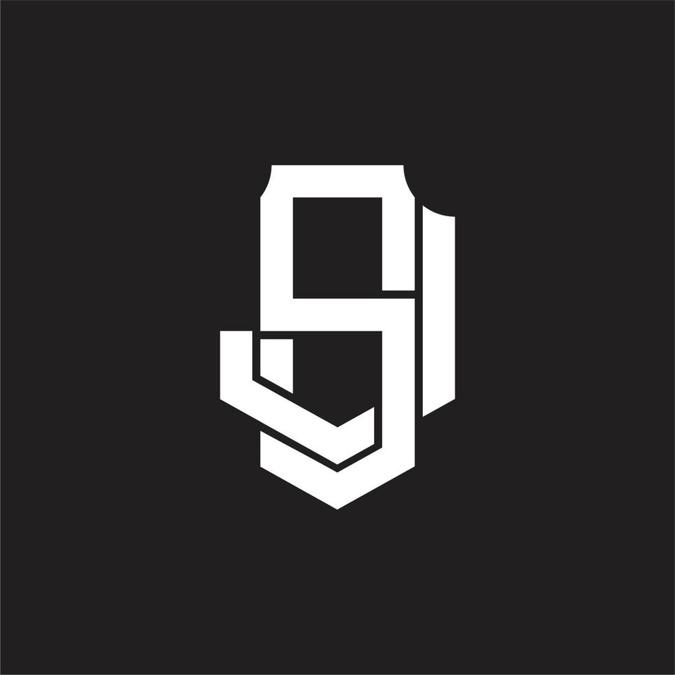 sj logotyp monogram design mall vektor