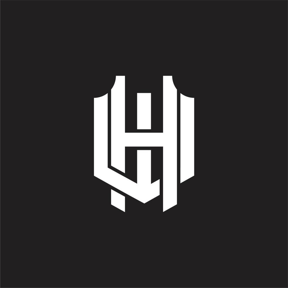 H w logotyp monogram design mall vektor