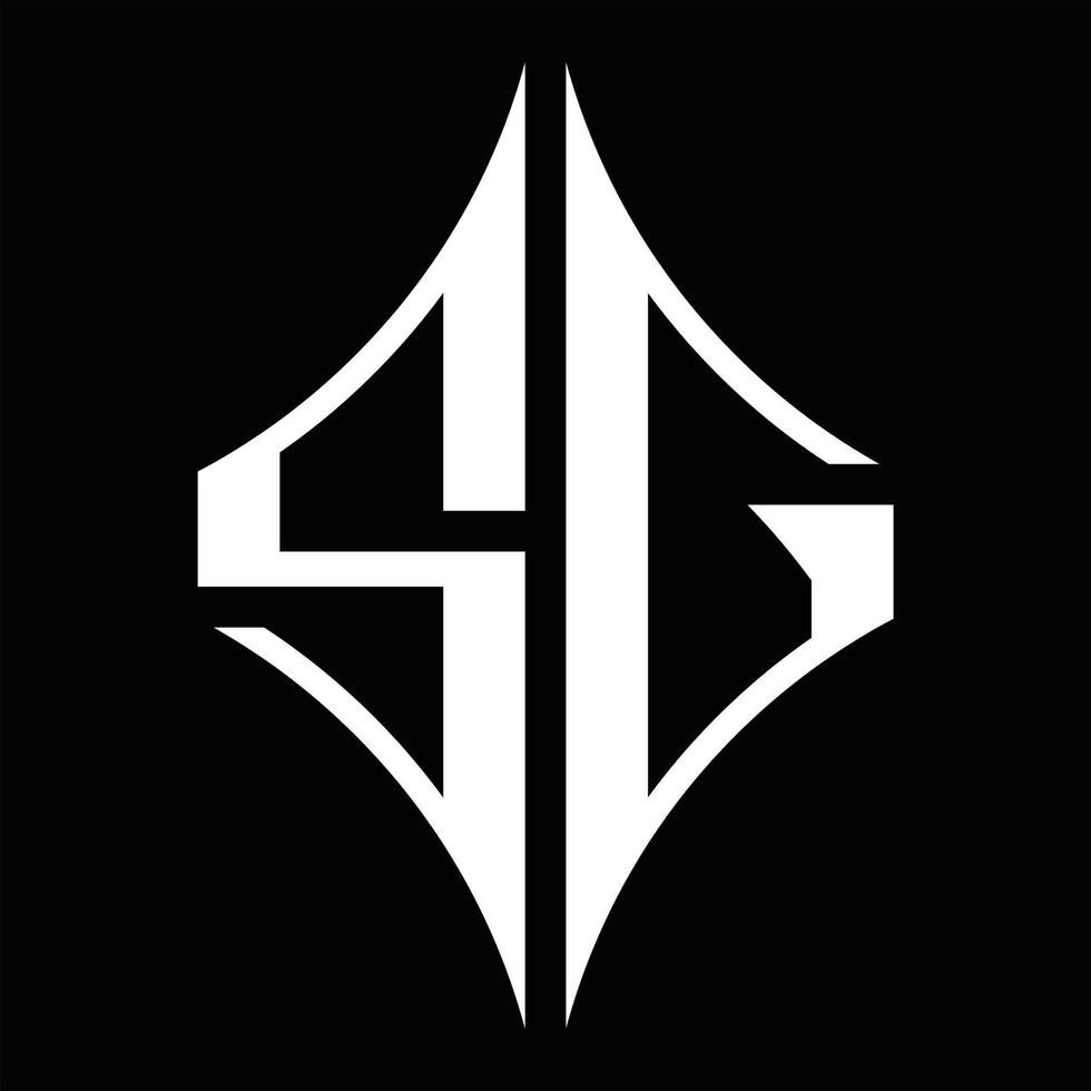 sg-Logo-Monogramm mit Rautenform-Designvorlage vektor