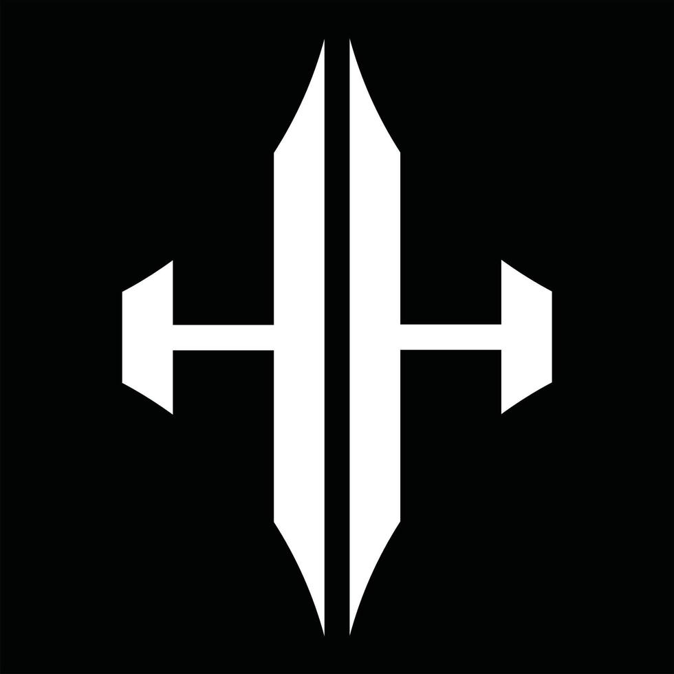 hh-Logo-Monogramm mit Rautenform-Designvorlage vektor