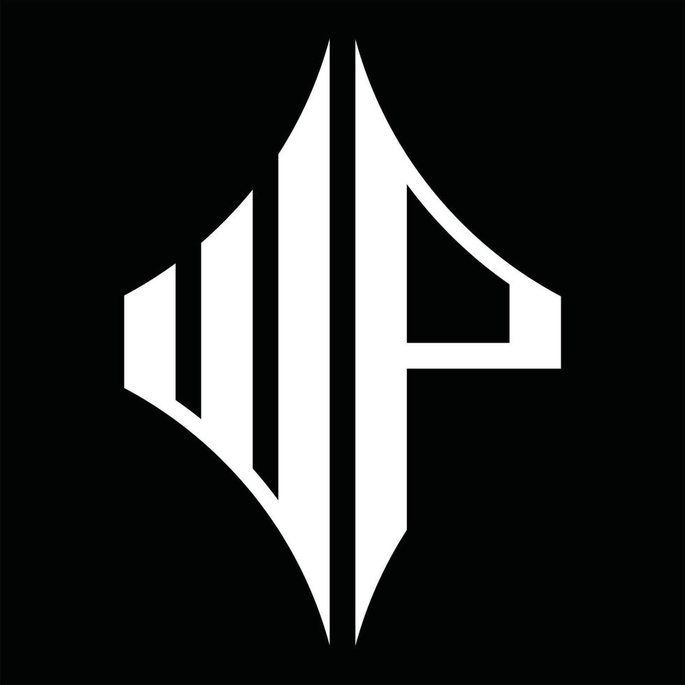 wp-Logo-Monogramm mit Rautenform-Designvorlage vektor