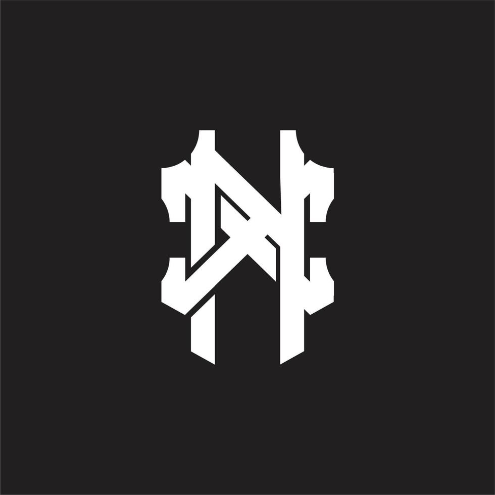 nx-Logo-Monogramm-Designvorlage vektor