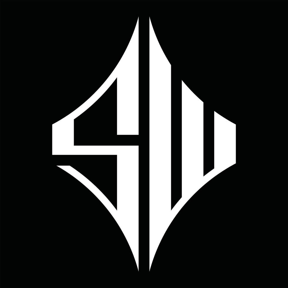 sw logotyp monogram med diamant form design mall vektor