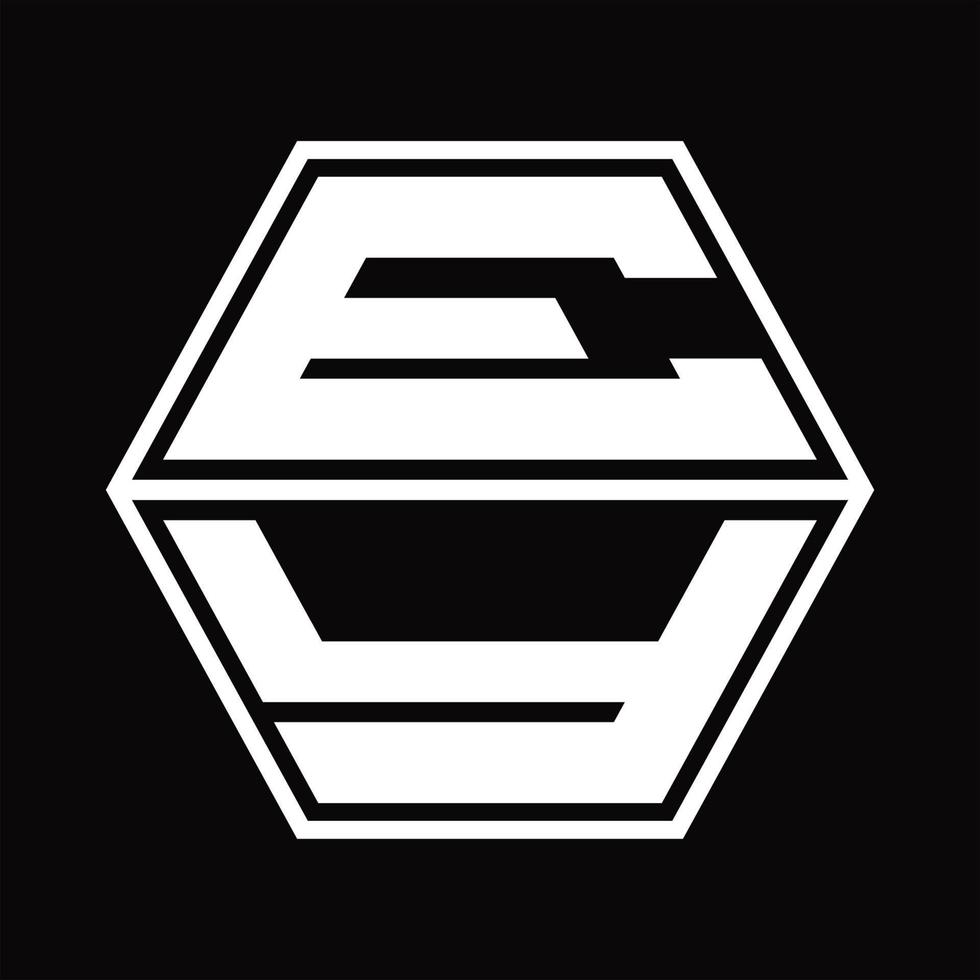 Ey-Logo-Monogramm mit sechseckiger Form nach oben und unten Designvorlage vektor
