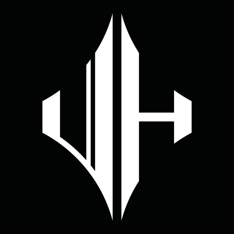jh-Logo-Monogramm mit Rautenform-Designvorlage vektor