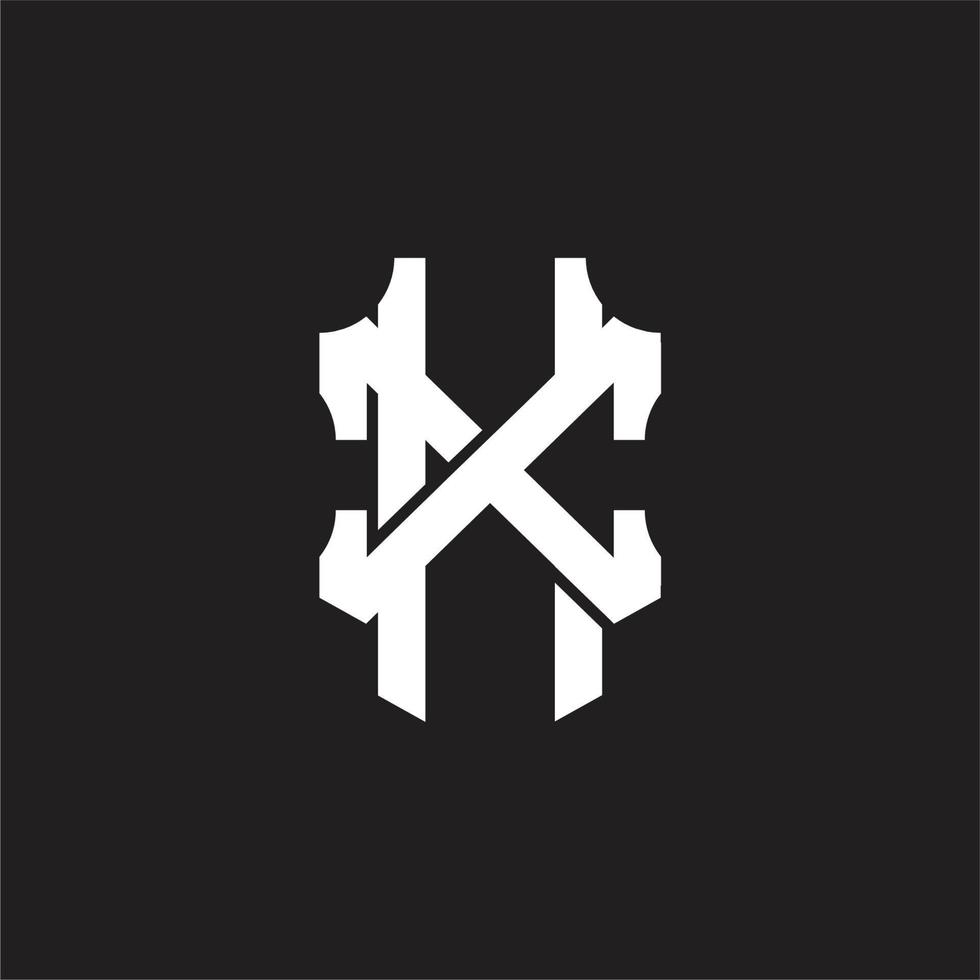 kx logotyp monogram design mall vektor