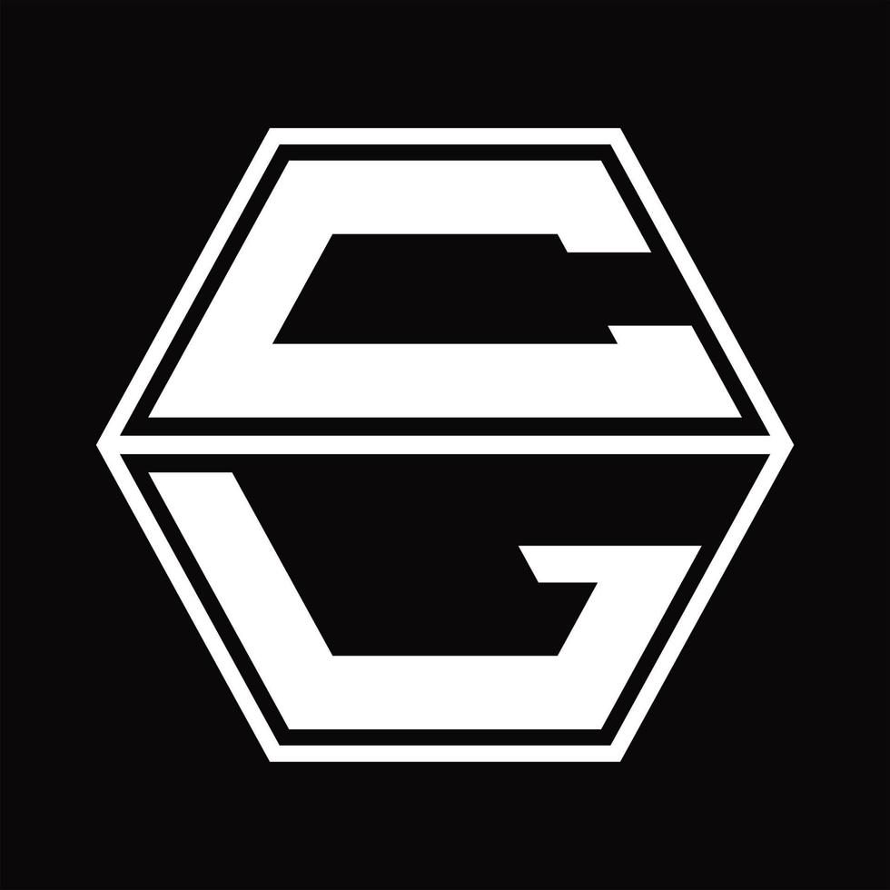 cl logotyp monogram med sexhörning form upp och ner design mall vektor
