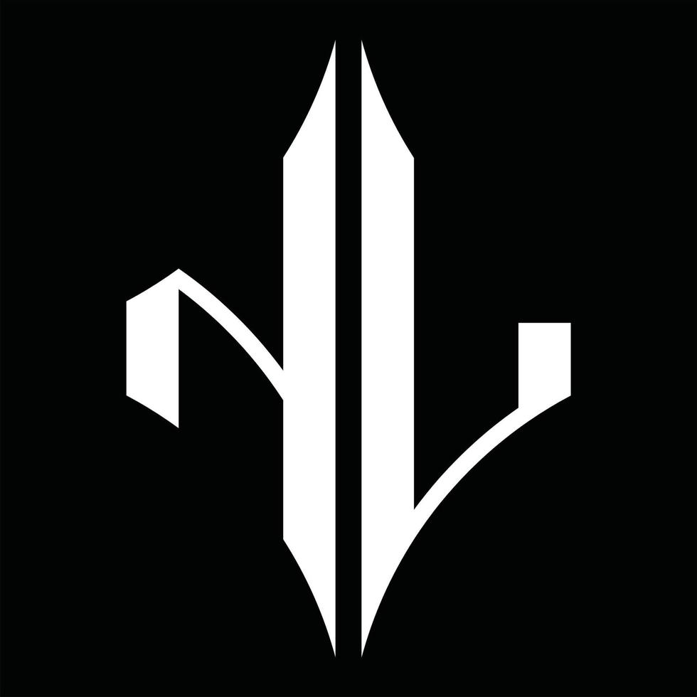 nl logotyp monogram med diamant form design mall vektor