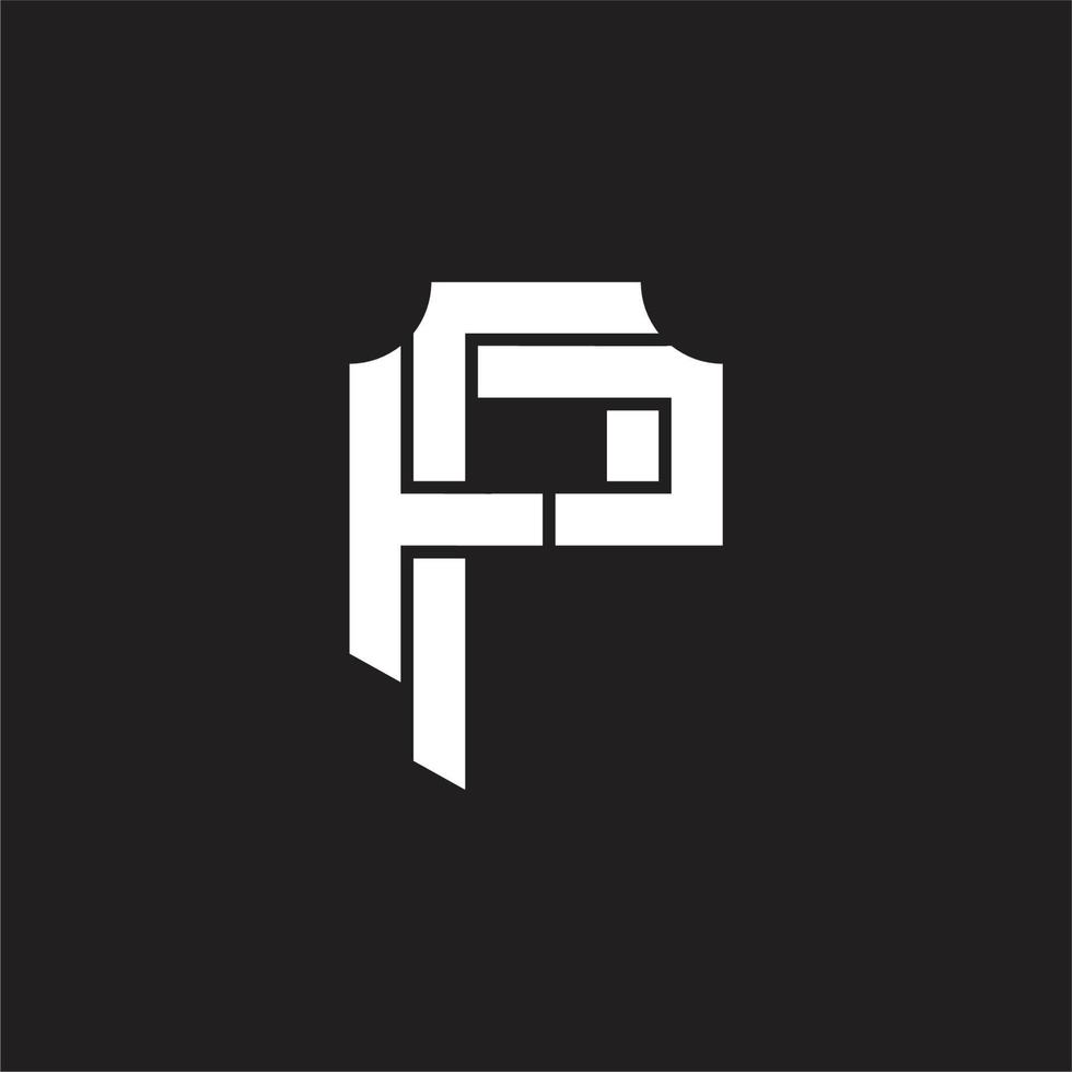 fp logotyp monogram design mall vektor