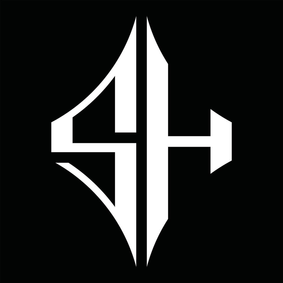 sh logotyp monogram med diamant form design mall vektor