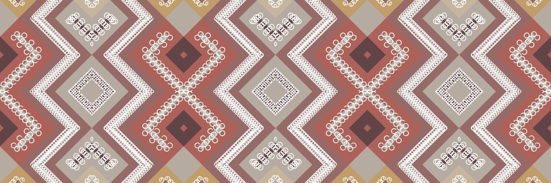 etnisk aztec ikat sömlös mönster textil- ikat damast- sömlös mönster digital vektor design för skriva ut saree kurti borneo tyg aztec borsta symboler färgrutor designer