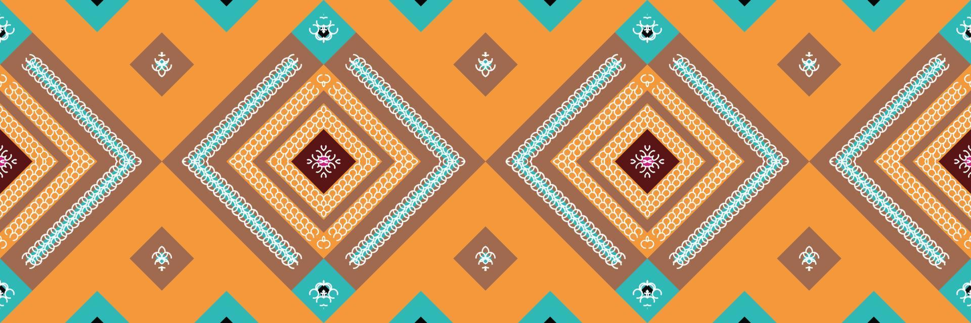 etnisk aztec ikat sömlös mönster textil- ikat ram sömlös mönster digital vektor design för skriva ut saree kurti borneo tyg aztec borsta symboler färgrutor bomull