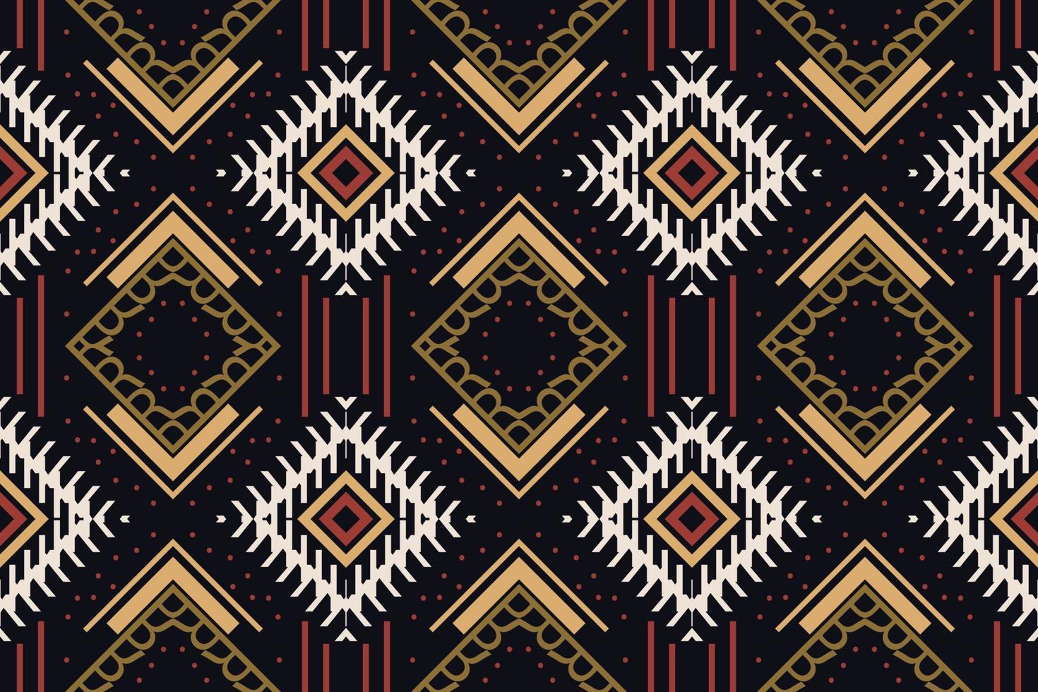 ethnisches Muster. Ikat nahtlose Volksstickerei, traditionell gemusterte Teppiche Es ist ein Muster, das durch die Kombination geometrischer Formen entsteht. Design für den Druck. Einsatz in der Modebranche. vektor