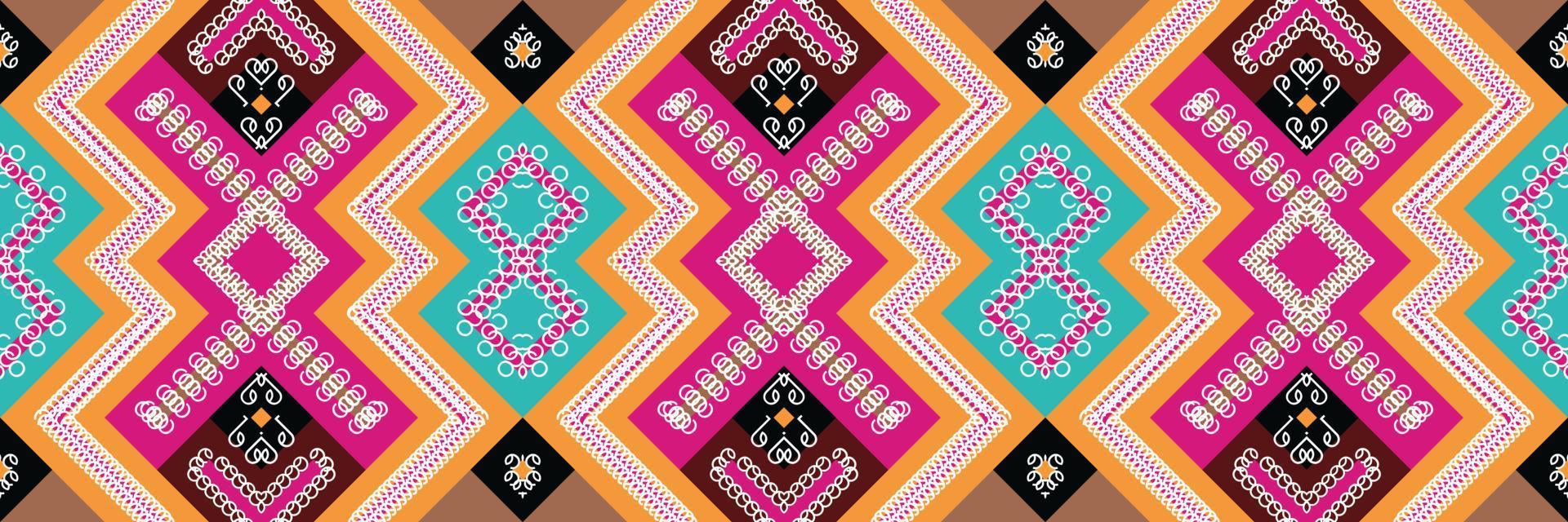 ethnisches aztekisches ikat nahtloses muster textil ikat damast nahtloses muster digitales vektordesign für druck saree kurti borneo stoff aztekische bürstensymbole muster partykleidung vektor