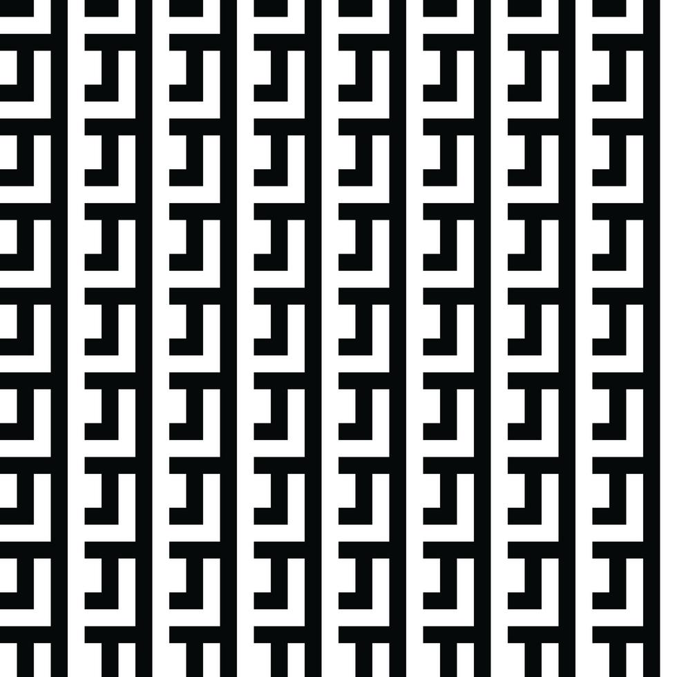 moderner geometrischer hintergrund. abstrakter monochromer Vektor nahtloses Muster. moderne stilvolle abstrakte textur. sich wiederholende geometrische Kacheln aus gestreiften Elementen