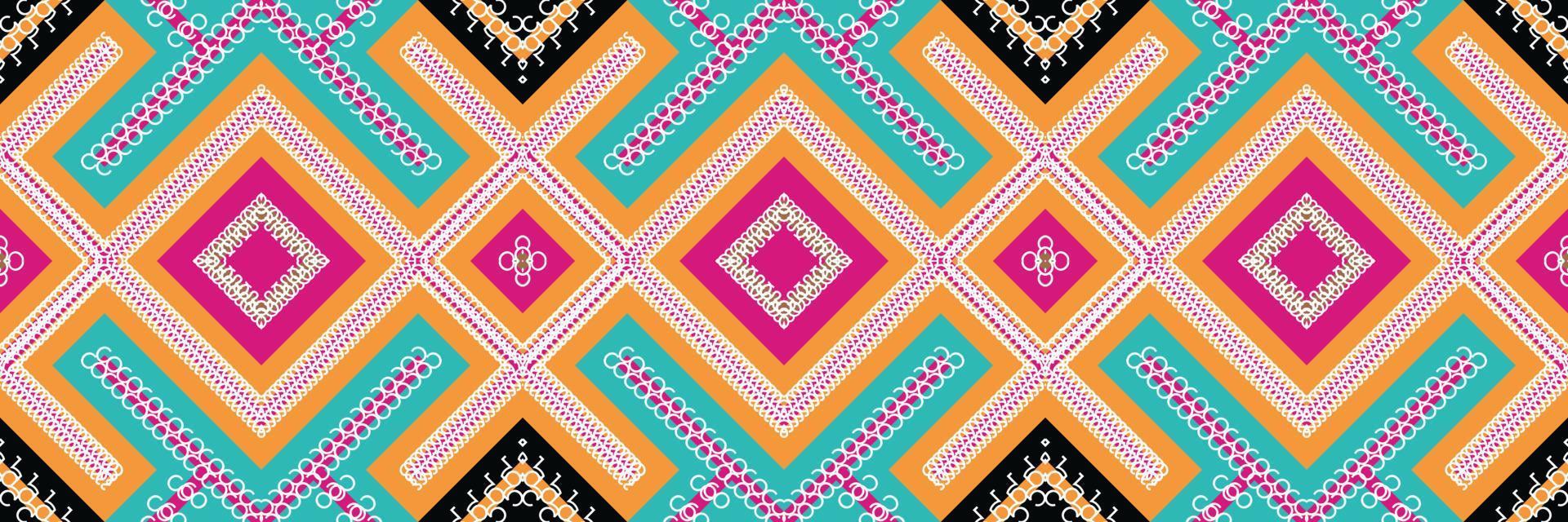 ethnisches aztekisches ikat nahtloses muster textil-ikat-design nahtloses muster digitales vektordesign für druck saree kurti borneo stoff aztekische pinselsymbole musterdesigner vektor