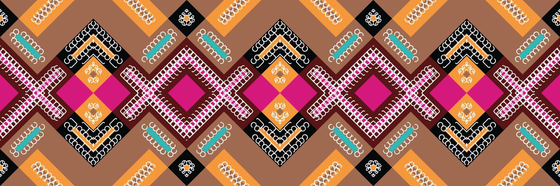 ethnisches aztekisches ikat nahtloses muster textil ikat florales nahtloses muster digitales vektordesign für druck saree kurti borneo stoff aztekische bürste symbole muster designer vektor