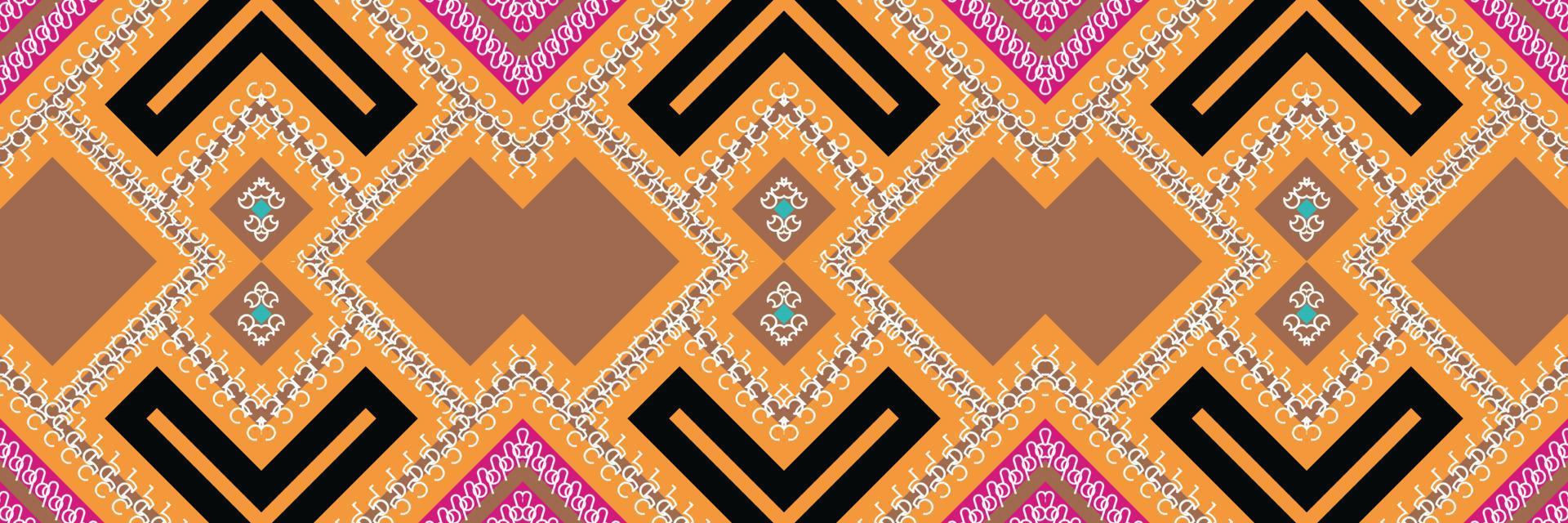 etnisk aztec ikat sömlös mönster textil- ikat tyg sömlös mönster digital vektor design för skriva ut saree kurti borneo tyg aztec borsta symboler färgrutor bomull