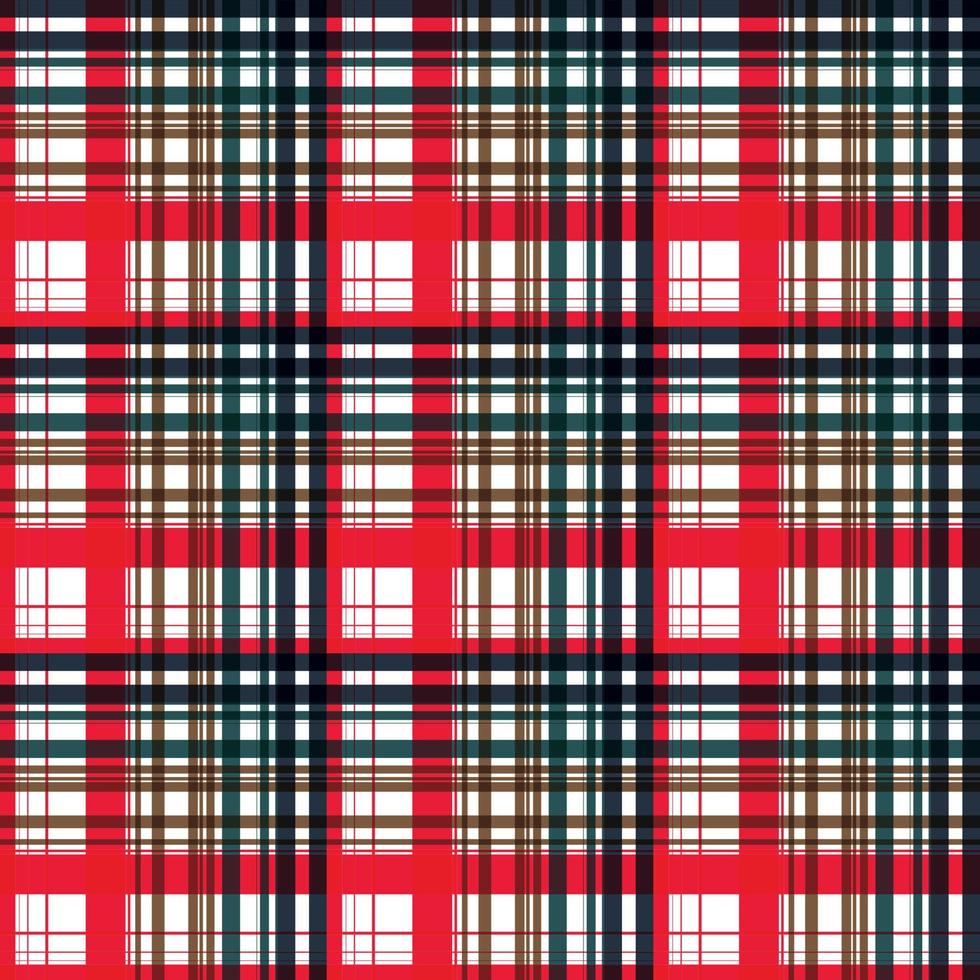 Büffel-Plaid-Muster Stoffdesign Textur Die resultierenden Farbblöcke wiederholen sich vertikal und horizontal in einem unverwechselbaren Muster aus Quadraten und Linien, das als Sett bekannt ist. vektor