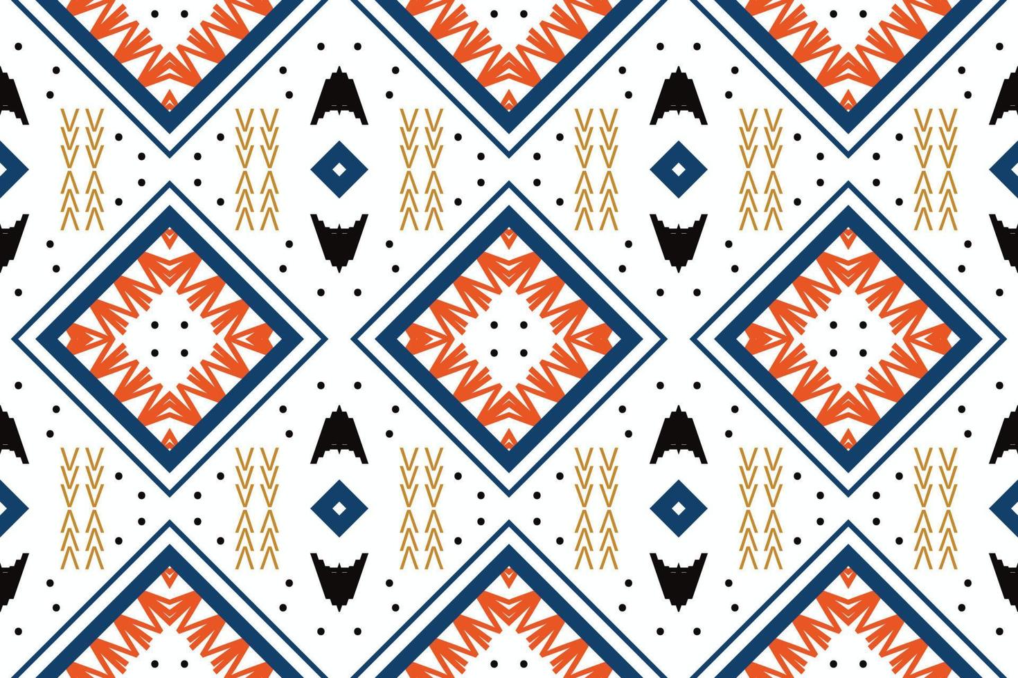 ethnisches Muster. ikat nahtlose Volksstickerei, es ist ein Muster, das durch die Kombination geometrischer Formen entsteht. Design für den Druck. Einsatz in der Modebranche. vektor