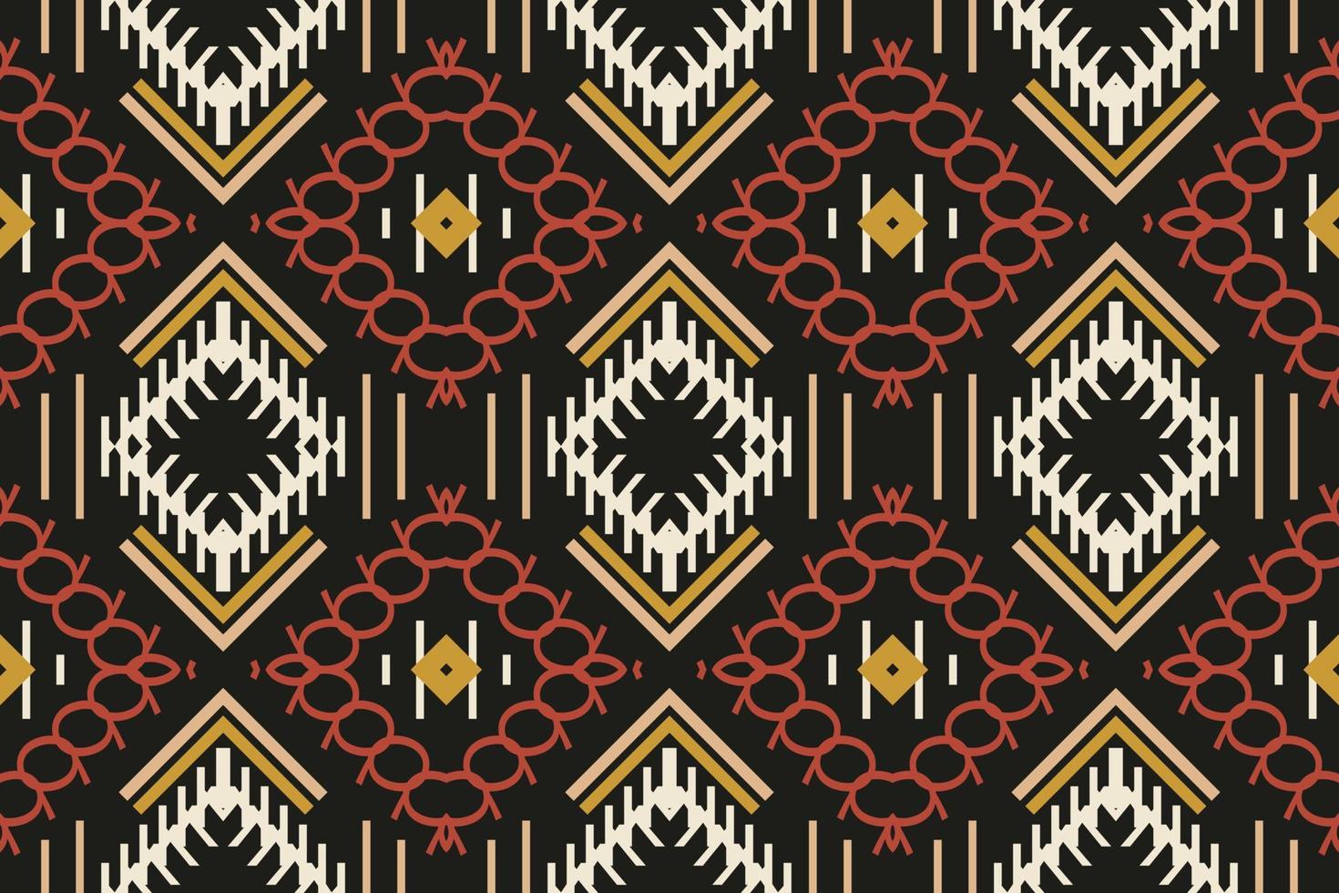 etnisk mönster. ikat sömlös folk broderi, traditionellt mönster bakgrund den är en mönster skapas förbi kombinerande geometrisk former. design för skriva ut. använder sig av i de mode industri. vektor