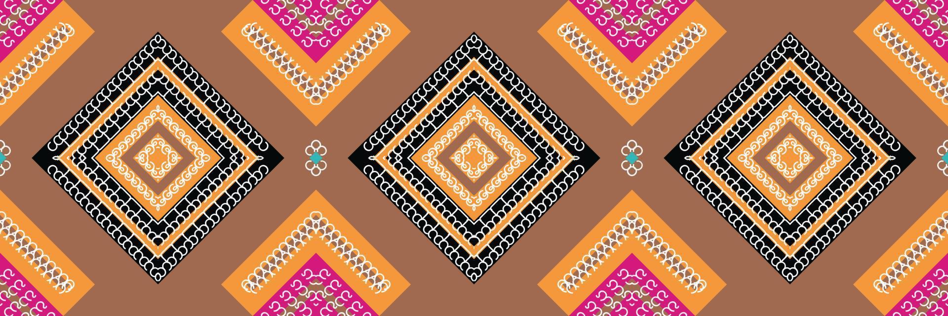 ethnisches aztekisches ikat nahtloses muster textil ikat florales nahtloses muster digitales vektordesign für den druck saree kurti borneo stoff aztekische bürstensymbole muster stilvoll vektor