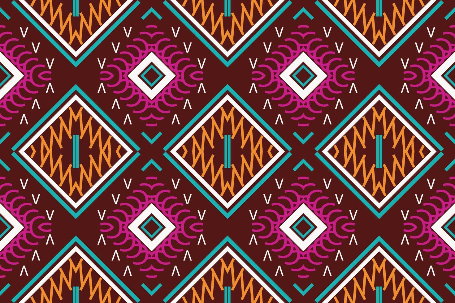 ethnisches Muster. Ikat nahtlose Volksstickerei, traditionelles Design mit geometrischen ethnischen Mustern. Es ist ein Muster, das durch die Kombination geometrischer Formen entsteht. Design für den Druck. Einsatz in der Modebranche. vektor