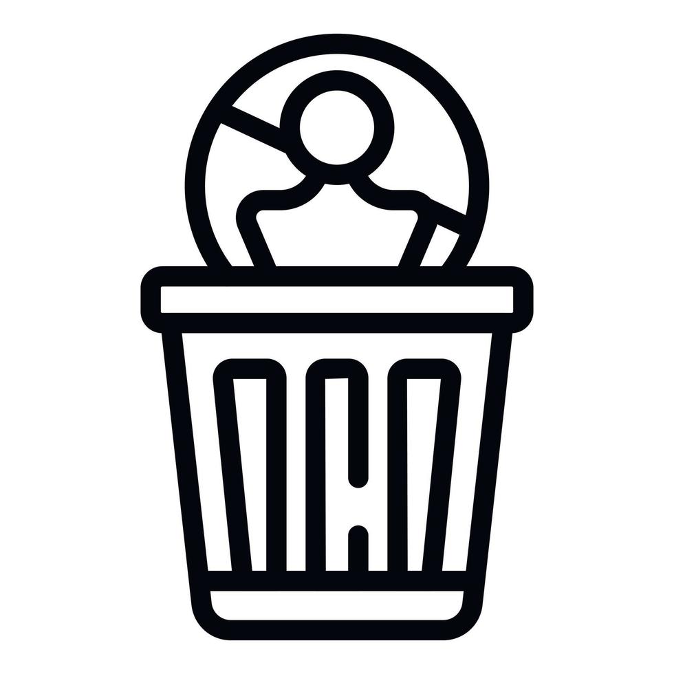 Umrissvektor für Mülltonnensymbol. soziales Konto vektor