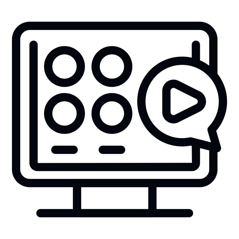 Video Play Box Symbol Umrissvektor. WLAN-Fernseher vektor