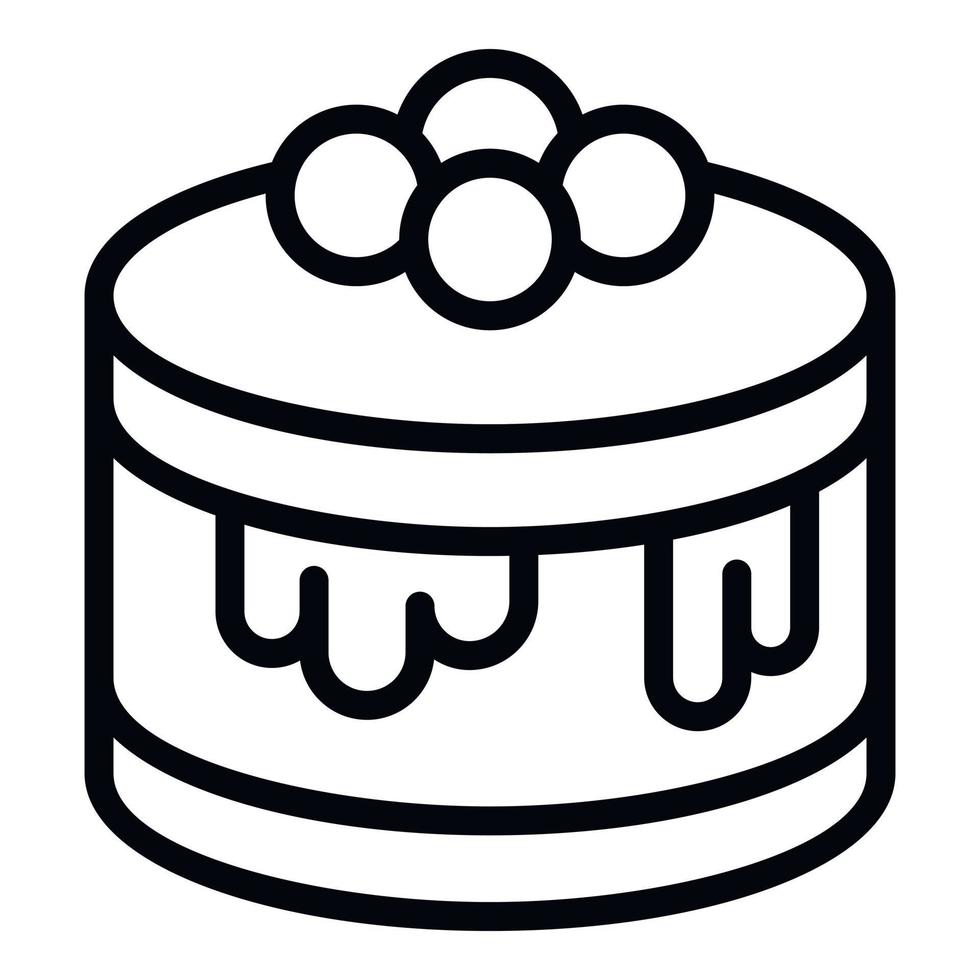 Käsekuchen-Symbol Umrissvektor. Bäckerei-Dessert vektor