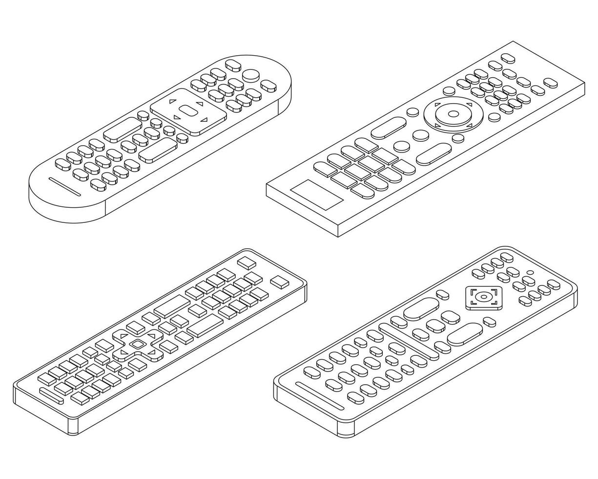 Remote-Symbole setzen Vektorumrisse vektor