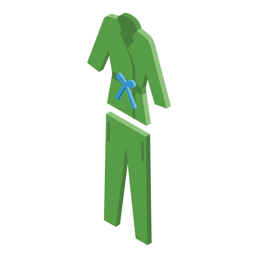 grön morgonrock ikon isometrisk vektor. tyg textil- vektor