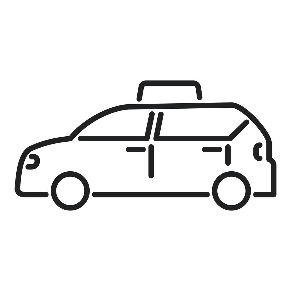 Taxi Auto Symbol Umriss Vektor. Terminalfahrt vektor