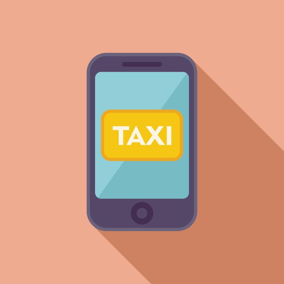 flacher Vektor des Smartphone-Taxi-Service-Symbols. Flughafentransfer