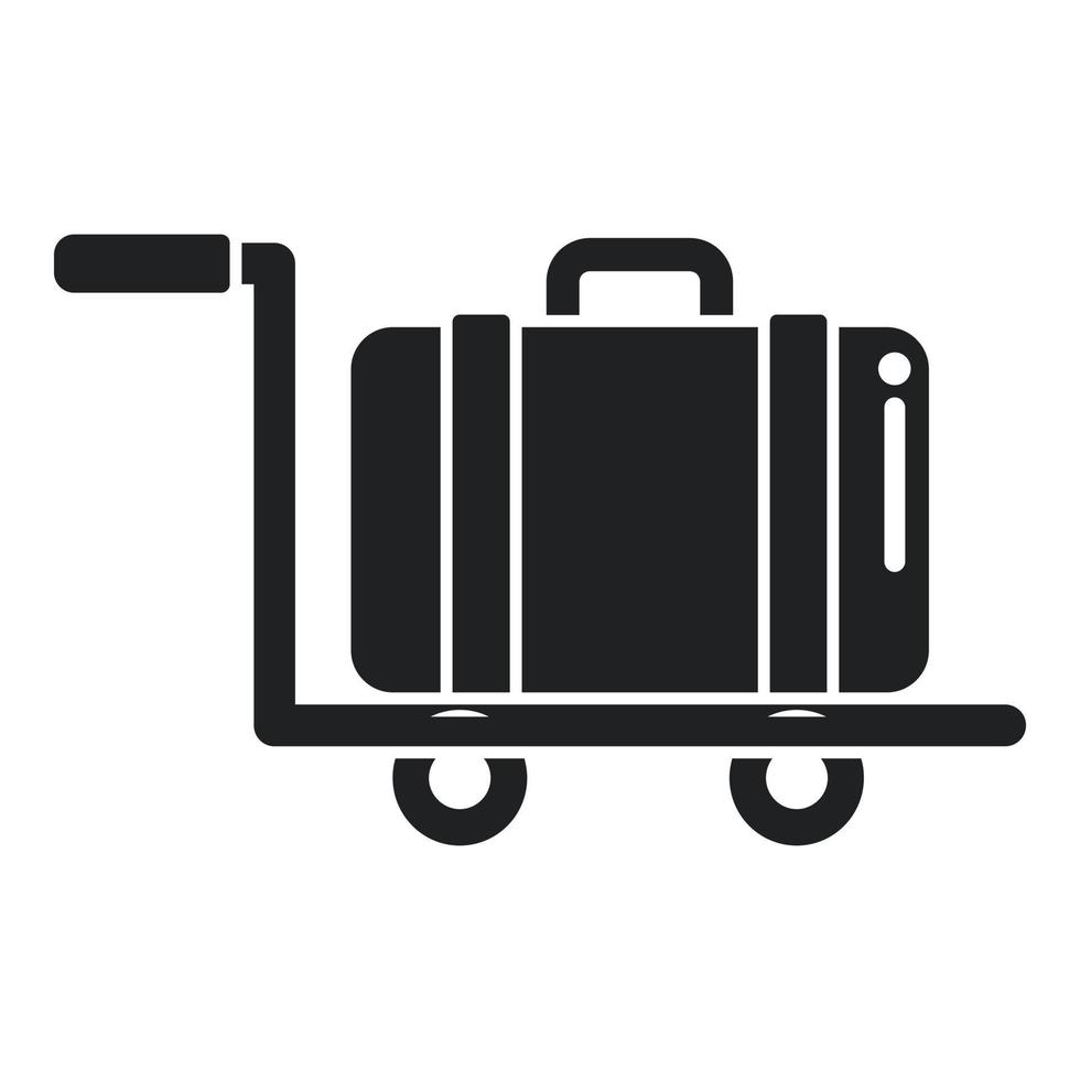 bagage vagn ikon enkel vektor. flygplats överföra vektor
