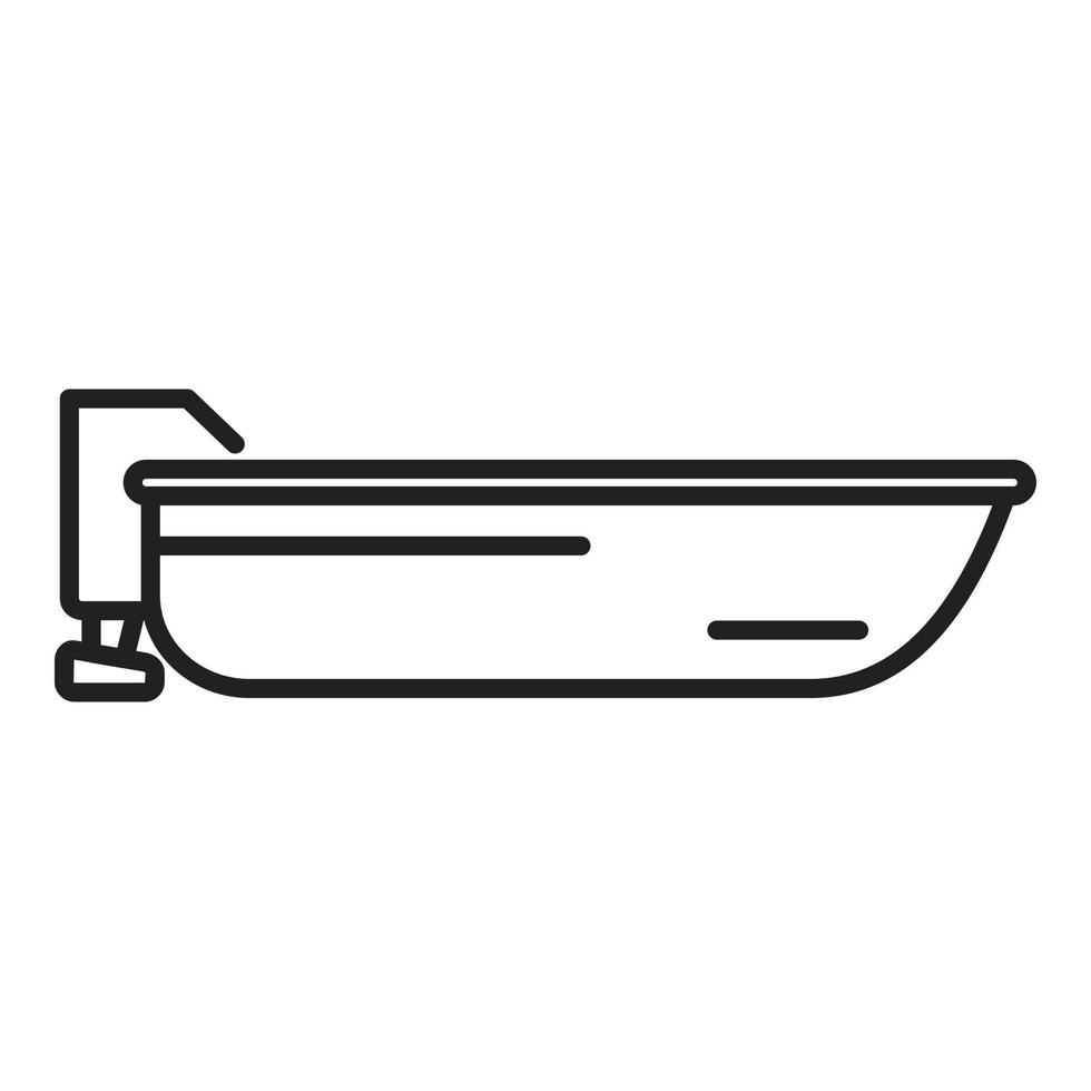 Rettungsboot Symbol Umriss Vektor. Flut suchen vektor