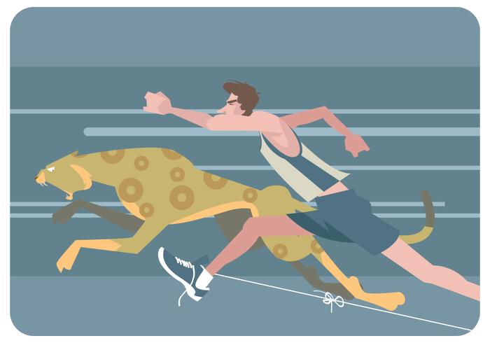 runner vs cheetah vektor