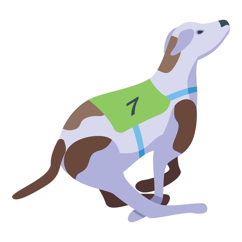 Rennen Windhund Symbol isometrischer Vektor. tierisches Haustier vektor