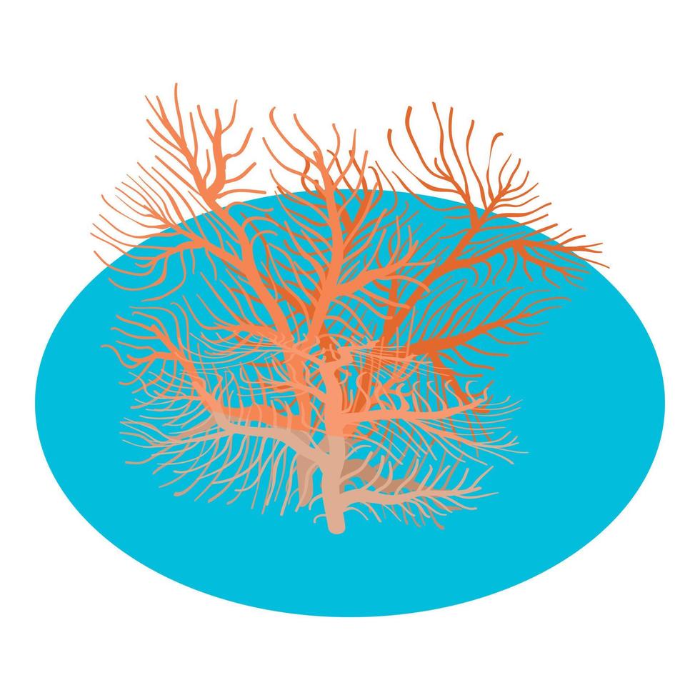 isometrischer vektor der tropischen korallenikone. verzweigte rote tropische Koralle im Wassersymbol