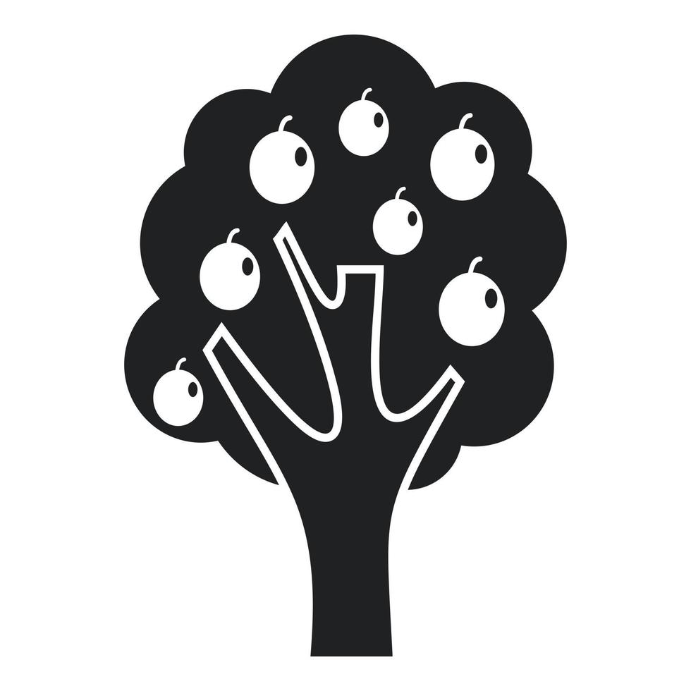 Pflaumenbaum-Symbol einfacher Vektor. Früchtegarten vektor
