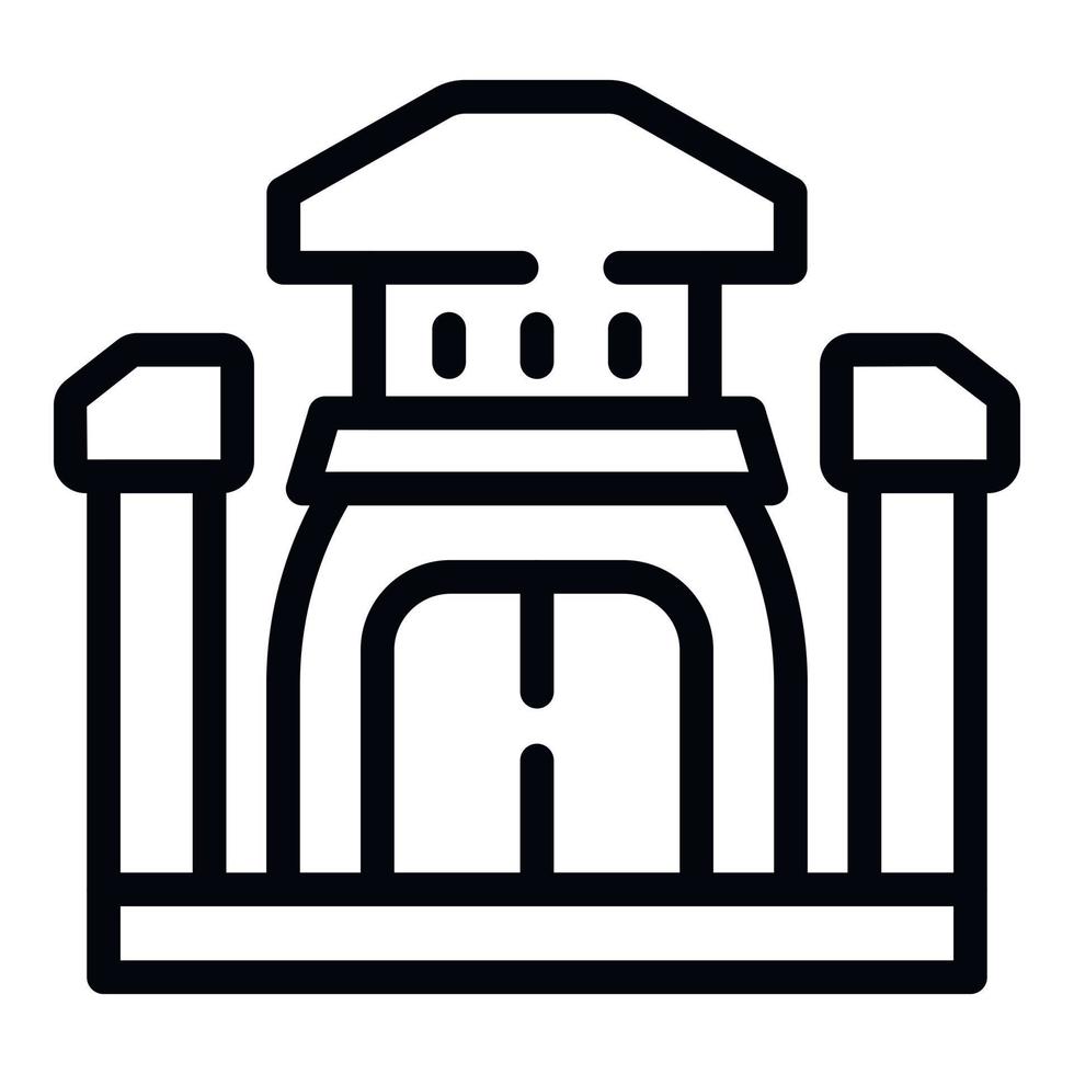 Symbol-Umrissvektor des Tempelhauses. Kulturtourismus vektor